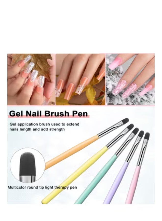Multi-color gradient round head smudging pen, 8 colors optional nail art DIY tools smudging brush brush painting, gel nail brush Poly Extension gel brush nail design brush gel nail brush nail extension - Image 5