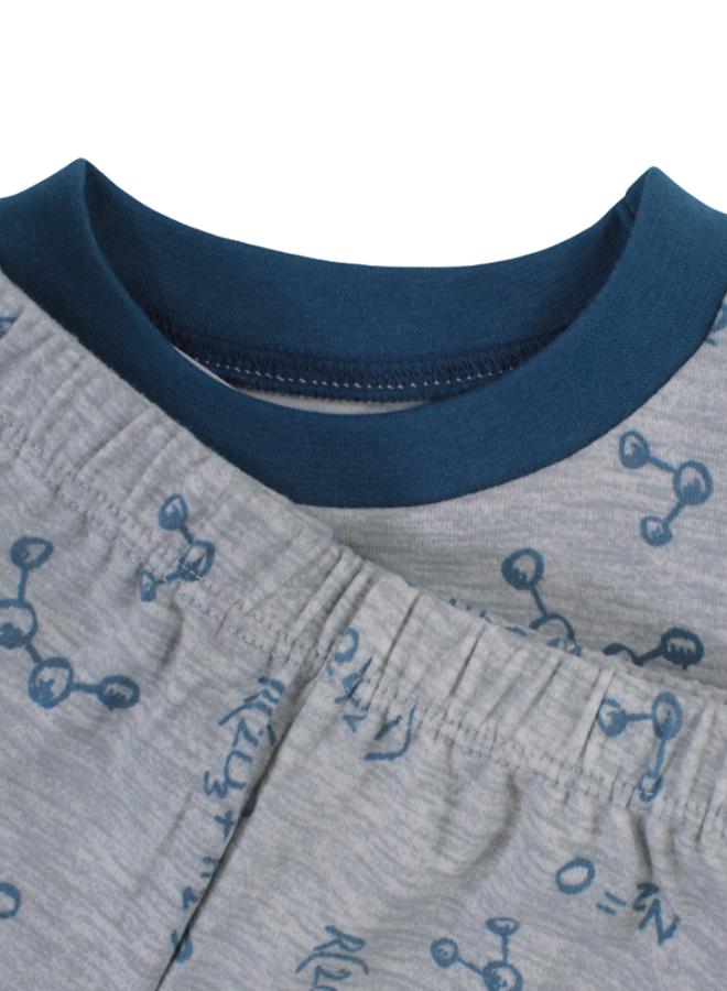 الصياد طقم بيجامة قطن للاطفال – بطبعات معادلات كيميائية - Image 3