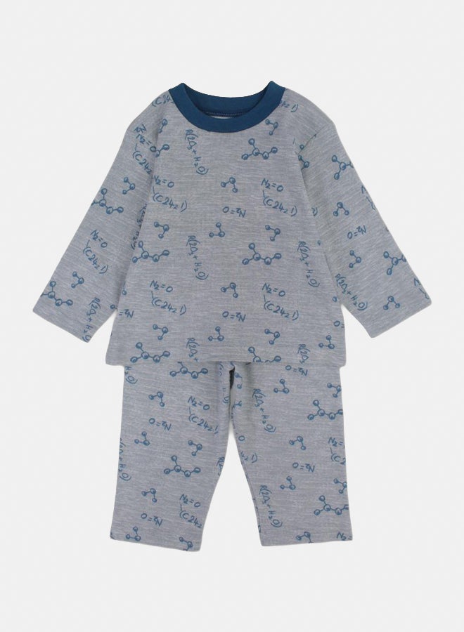 الصياد طقم بيجامة قطن للاطفال – بطبعات معادلات كيميائية - Image 1