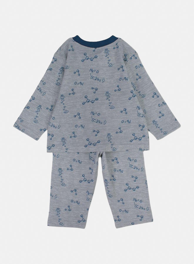 الصياد طقم بيجامة قطن للاطفال – بطبعات معادلات كيميائية - Image 2