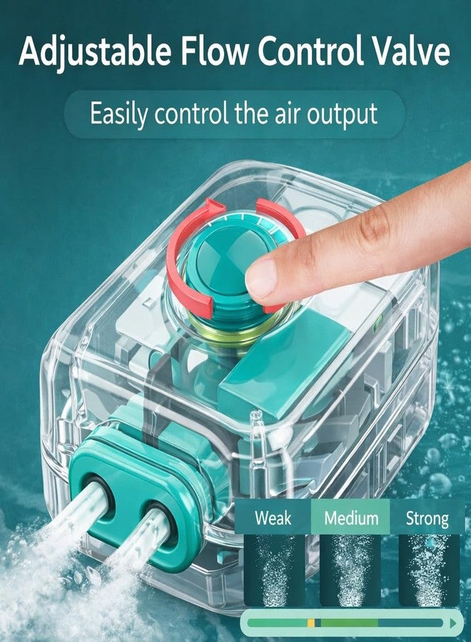 مضخة هواء لحوض السمك SOBO AQ-016 شفافة ذات حجم كبير وهادئة للغاية | تحكم قابل للتعديل في التدفق | أنبوب هواء بطول 3 أمتار وحجران هوائيان مجاناً | مخرج مزدوج فائق الهدوء بقوة 6 واط (2 × 6 لتر/دقيقة) - Image 5