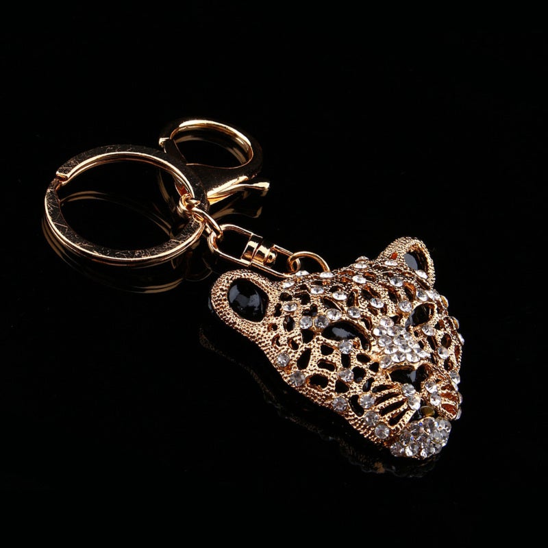 Rhinestone Leopard Keyring: Alloy Rhinestone Pendant - Dual-purpose Decoration Gift Keychain for Bag Purse And Personal Use - Image 4