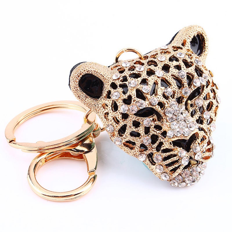 Rhinestone Leopard Keyring: Alloy Rhinestone Pendant - Dual-purpose Decoration Gift Keychain for Bag Purse And Personal Use - Image 5