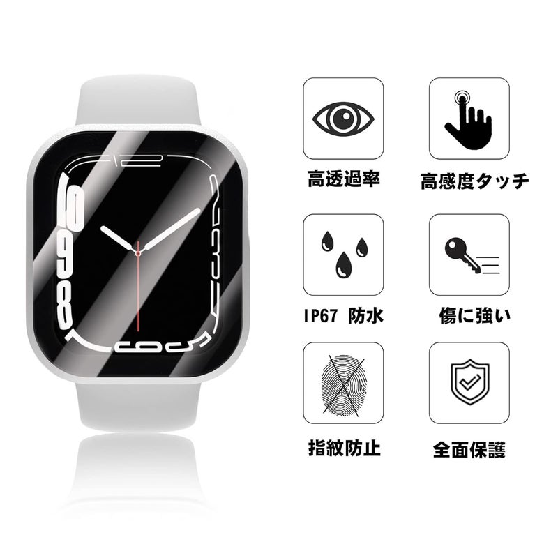 LISAMER Compatible Apple Watch Case Series 10/9/8/SE/7/6/5/4 1.6 inches (41 mm), Waterproof, Integrated Design, 3D Right Angle Edge, Ultra-Thin, PC + Glass Material, High Transmittance, Compatible - Image 3