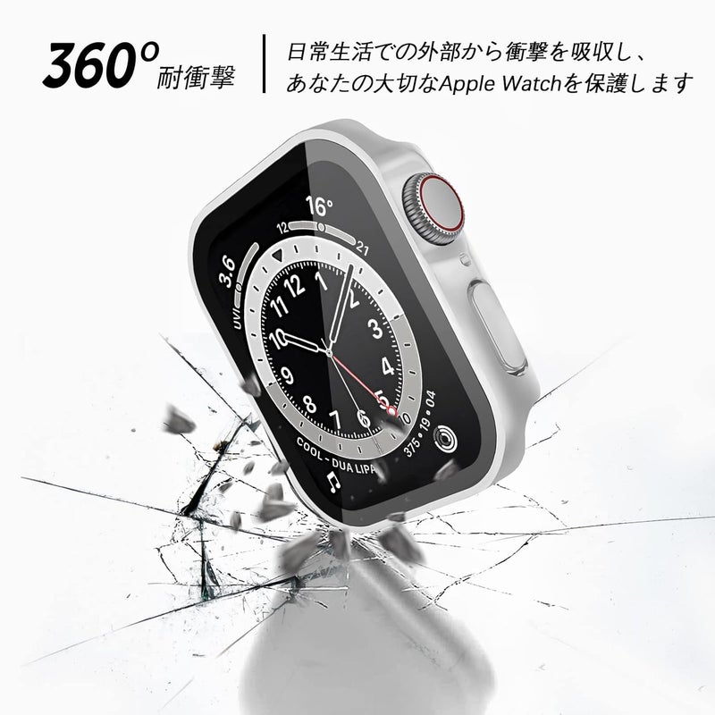 LISAMER Compatible Apple Watch Case Series 10/9/8/SE/7/6/5/4 1.6 inches (41 mm), Waterproof, Integrated Design, 3D Right Angle Edge, Ultra-Thin, PC + Glass Material, High Transmittance, Compatible - Image 2