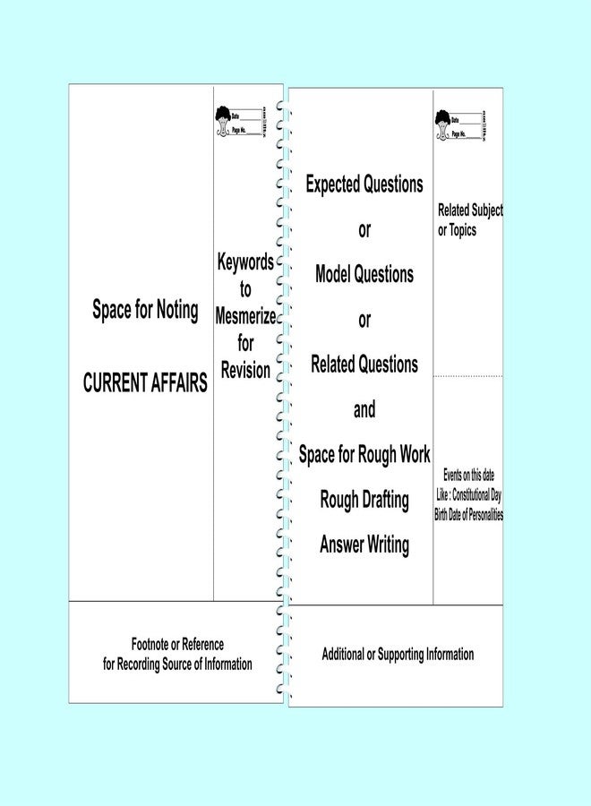 amblitz Unruled Spiral Notebook | UPSC TOPPER's Template for Current Affairs & General Studies Notemaking | Unique Format | (200 Pages, Pack of 1) - Image 2