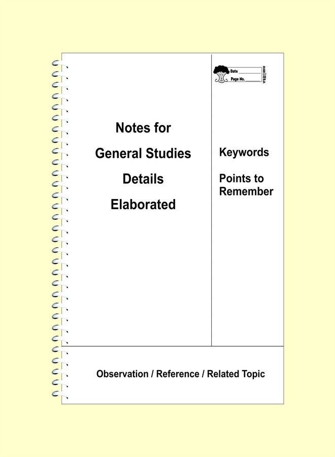 amblitz Unruled Spiral Notebook | UPSC TOPPER's Template for Current Affairs & General Studies Notemaking | Unique Format | (200 Pages, Pack of 1) - Image 3