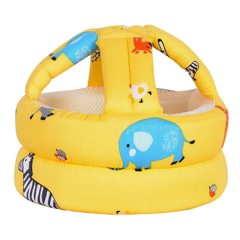 Umtiti Baby Adjustable Helmet, Lightweight and Soft, Great for Baby Learning to Walk and Crawl. Zoo,Yellow - Image 1