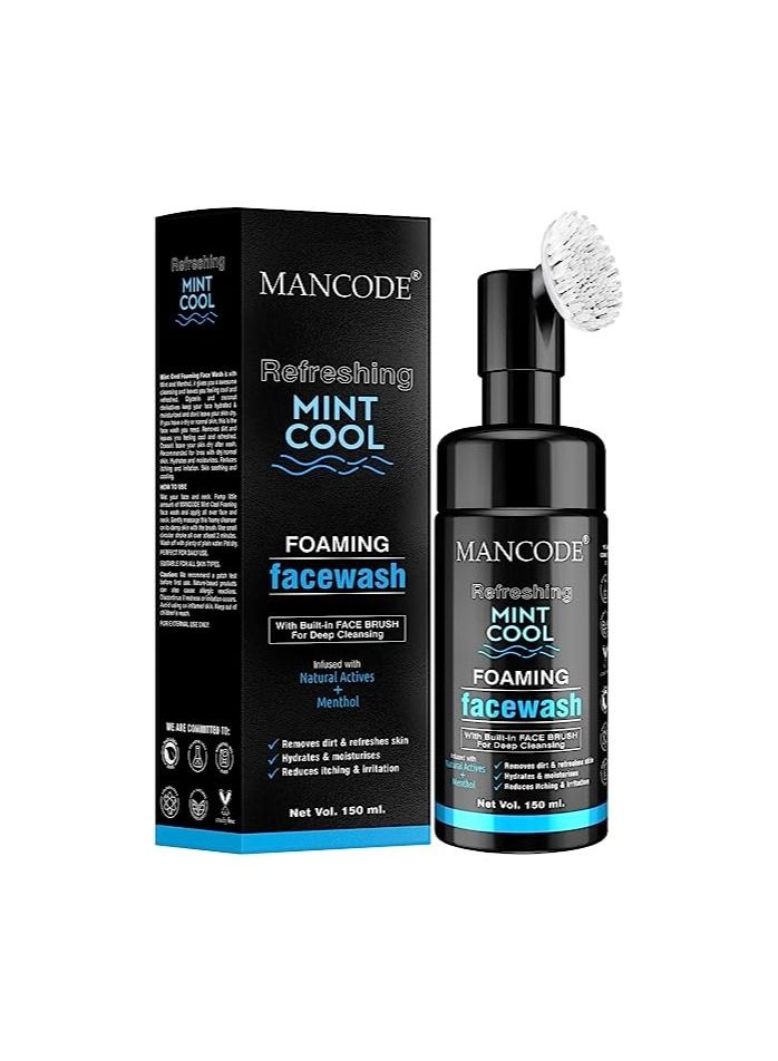 MANCODE Mancode Refreshing Mint Cool Face Wash with Built in Face Brush - Image 1