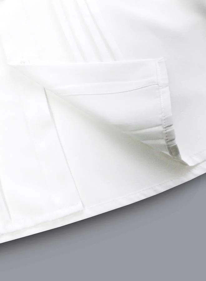 Take Two  Men White Pleated Spread Collar Shirt for Men | Best Price UAE