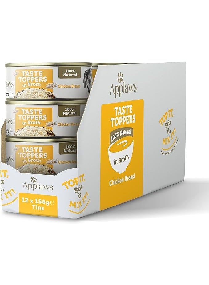 Applaws Taste Topper in Gravy Chicken Breast Dog Food 156 grams Can,(Pack of 12) - Image 1