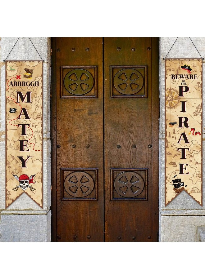 Tegeme لوازم حفلة القراصنة من تيغيمي - لافتة خريطة الكنز للقرصان - زينة حائط مرحبًا - لافتة باب بحرية لصيد الكنز لحفلة عيد ميلاد الأولاد - دعامة تصوير - Image 1