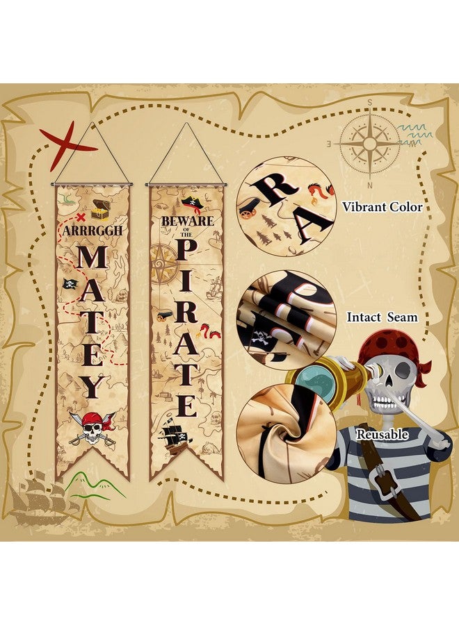 Tegeme لوازم حفلة القراصنة من تيغيمي - لافتة خريطة الكنز للقرصان - زينة حائط مرحبًا - لافتة باب بحرية لصيد الكنز لحفلة عيد ميلاد الأولاد - دعامة تصوير - Image 3