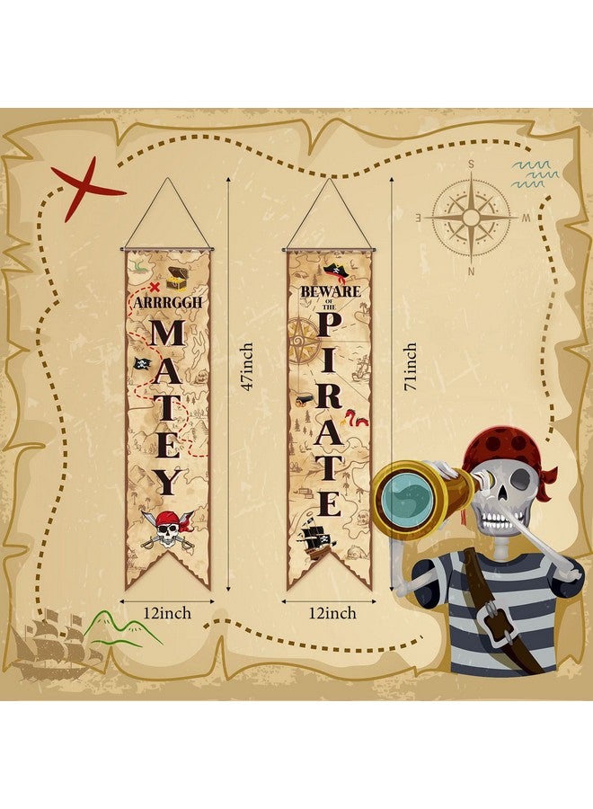 Tegeme لوازم حفلة القراصنة من تيغيمي - لافتة خريطة الكنز للقرصان - زينة حائط مرحبًا - لافتة باب بحرية لصيد الكنز لحفلة عيد ميلاد الأولاد - دعامة تصوير - Image 2
