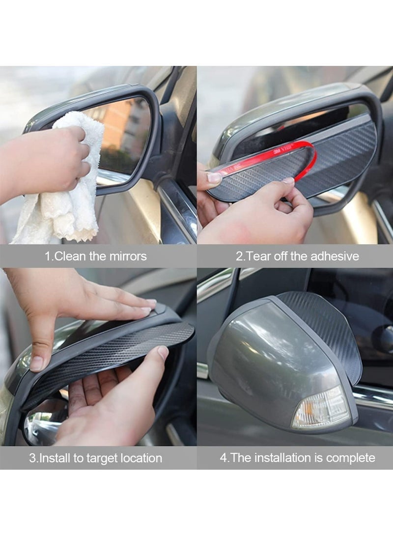 كيلا عبوة من قطعتين من واقيات الزجاج للمرايا الجانبية للسيارة بمقاس عالمي (أسود) - Image 5