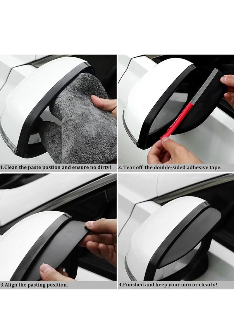 Bukela 2 Pack Visor Guards for Car Side Mirrors Universal Fit (Black) - Image 5