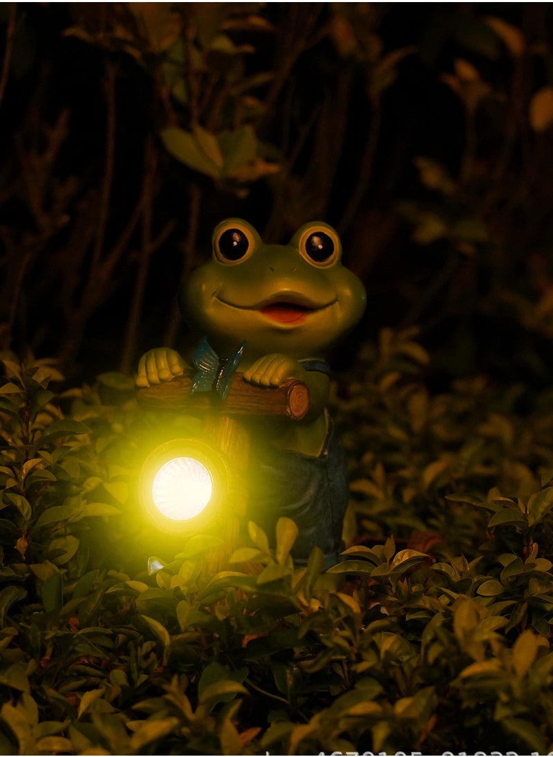 Generic Outdoor Frog Garden Decorations, Solar Garden Decorations Garden Gnome Frog Gifts, Fairy Garden Decorations Waterproof LED Solar Powered Animal Statue Garden Gifts for Women and Men, Gardener Gifts Gnome Gifts (Height 17.5cm)  - Image 4