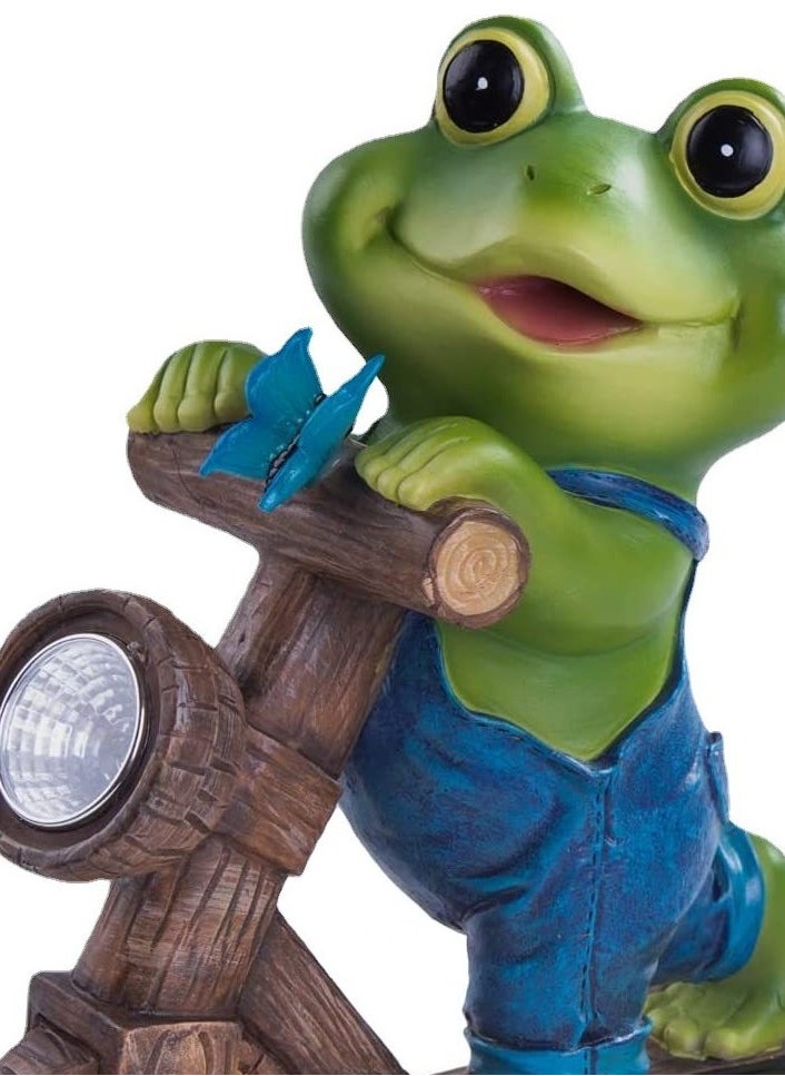 Generic Outdoor Frog Garden Decorations, Solar Garden Decorations Garden Gnome Frog Gifts, Fairy Garden Decorations Waterproof LED Solar Powered Animal Statue Garden Gifts for Women and Men, Gardener Gifts Gnome Gifts (Height 17.5cm)  - Image 5