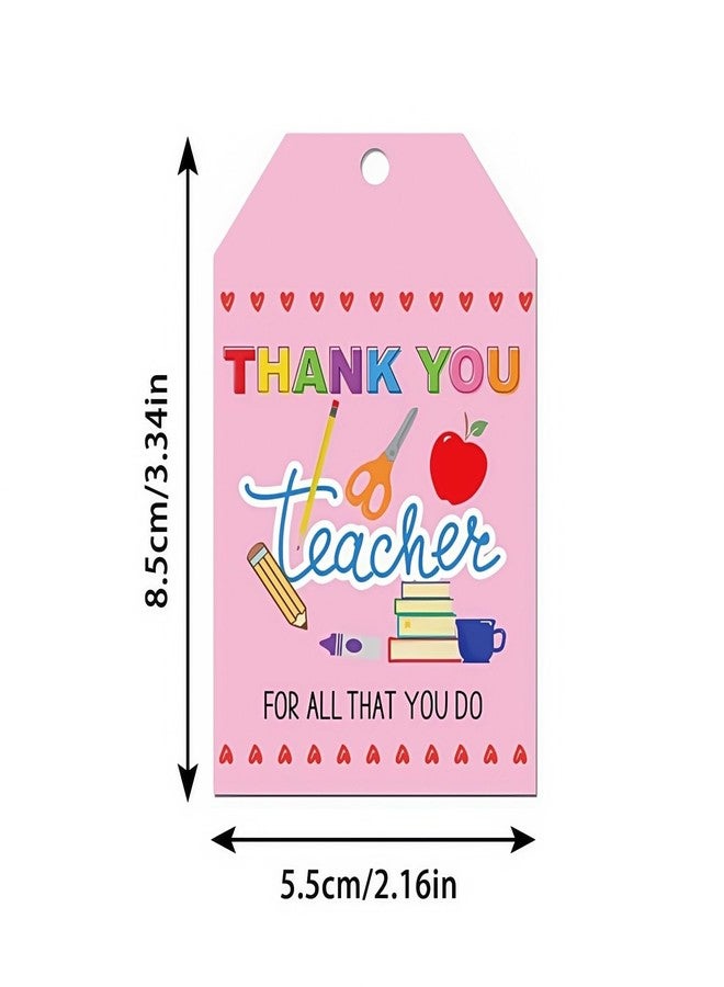 60 Pcs Teacher Appreciation Gift Tags with String Thank You Teacher Tags for Teacher Appreciation Week Wrap Presents Decorations - Image 3