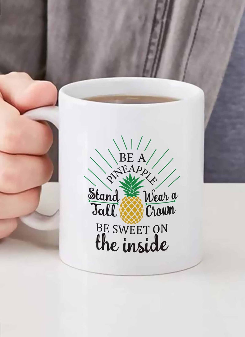 Spoil Your Wall Funny Pineapple Design Printed Ceramic Coffee Mug 325ml, Perfect Gifting by Spoil Your Wall  - Image 3
