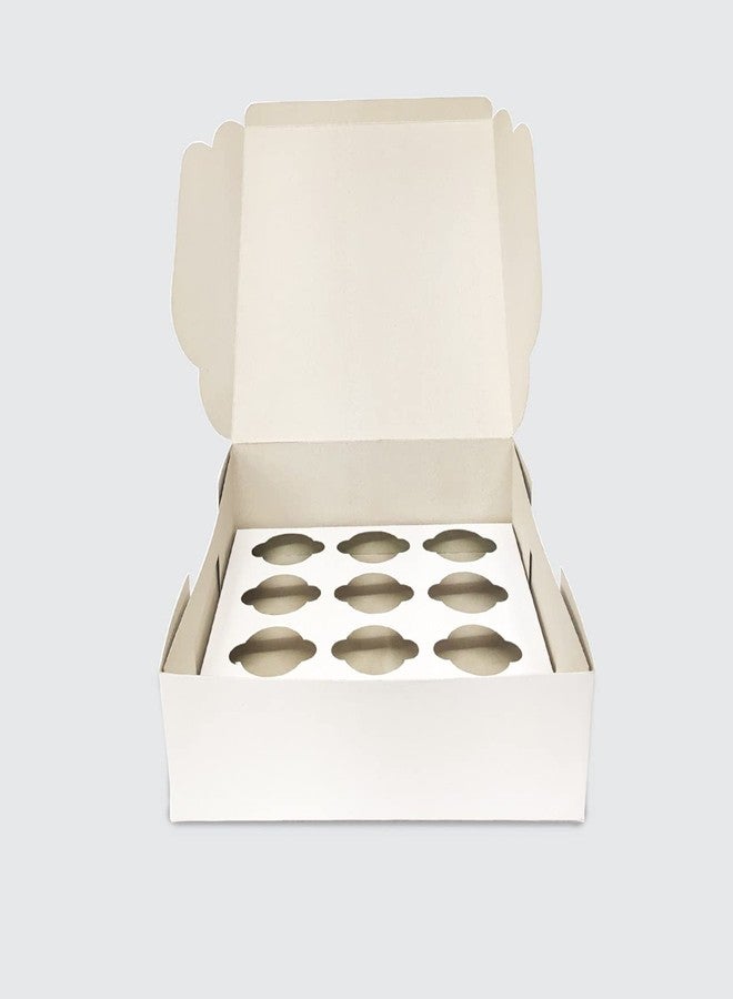 Intactmedia 12-Slot Cupcake Box with Removable Cavity Tray, 12x12x4 Inch Plain White 350GSM Duplex Paper, Eco-Friendly Bakery Packaging (Pack of 5) - Image 3
