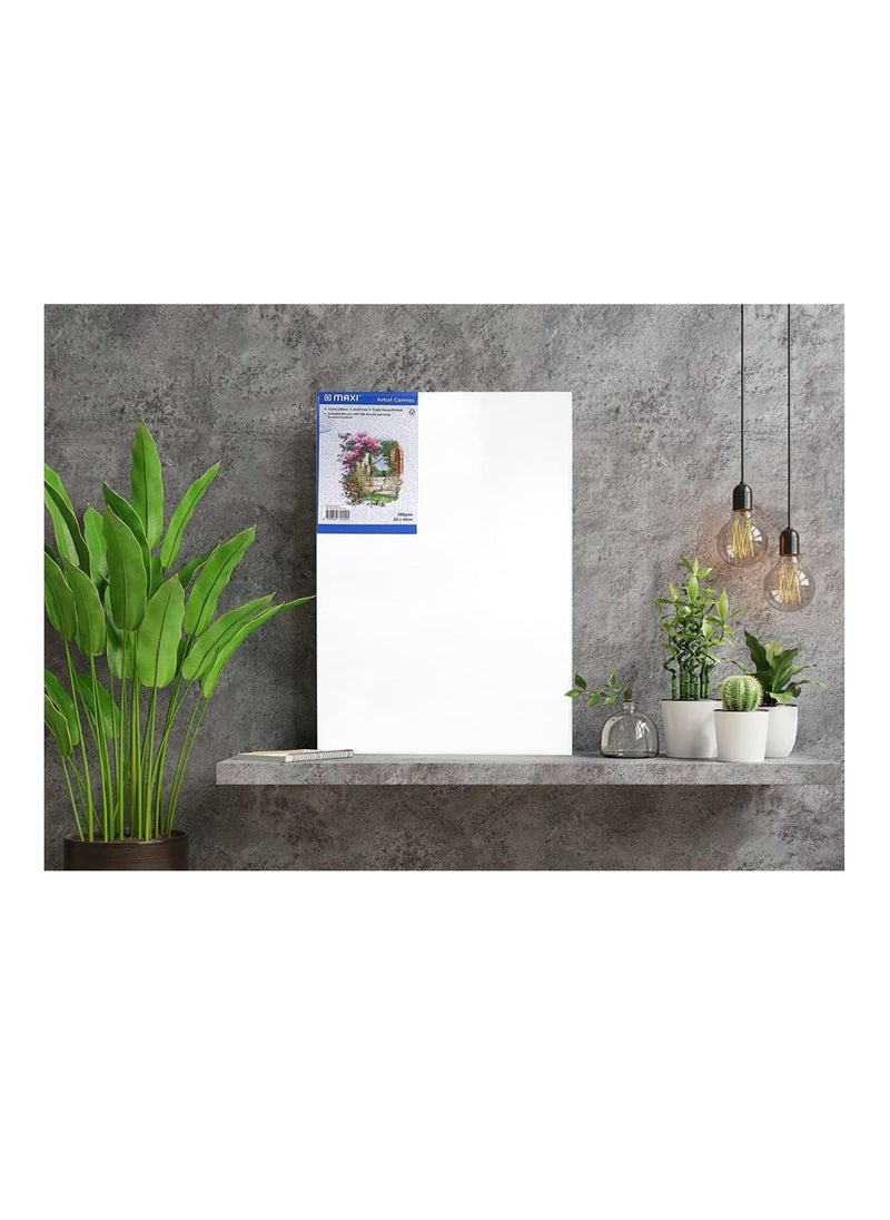 Maxi 1-Piece Stretched Painting Canvas Board 60X60cm Size White  - Image 2