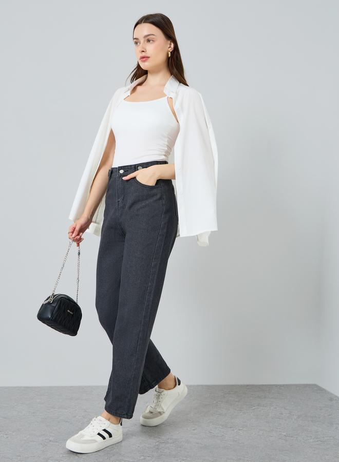 ستايلي بلوزة نسائية ضيقة بياقة مستديرة - Image 2