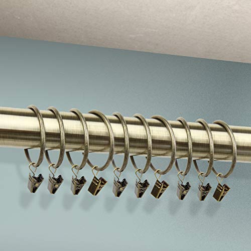 Rod Desyne 2 inch Curtain Rings w/Clip - Antique Brass - Image 3