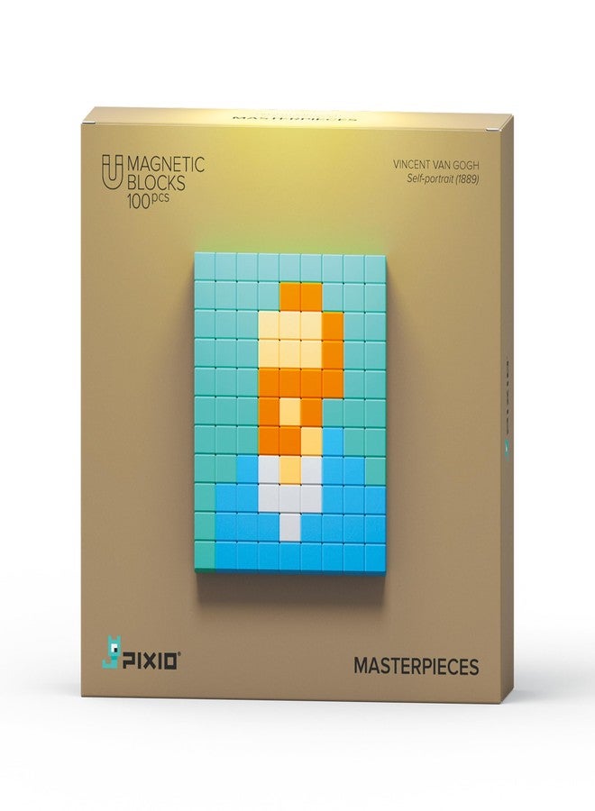 PIXIO Magnetic Blocks Building Toy in The Pixel Art Style with Free App - 5/16" Plastic Cubes with Magnets Inside - Open Ended Creativity Toy for Ages 6+ Vincent Van Gogh - Image 1