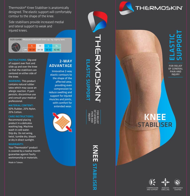 Thermoskin Elastic Knee Stabilizer Support, Beige, Medium - Image 3