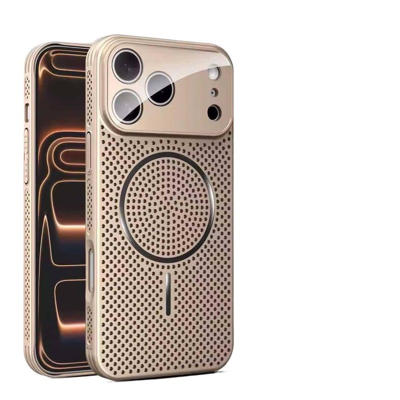 PC MagSafe Case for iPhone 14 / 14 Plus / 14 Pro / 14 Pro Max with Strong Magnetic and Heat Dissipation plus Full Coverage plus Matte Finish in Desert Gold - Veloris - Image 1