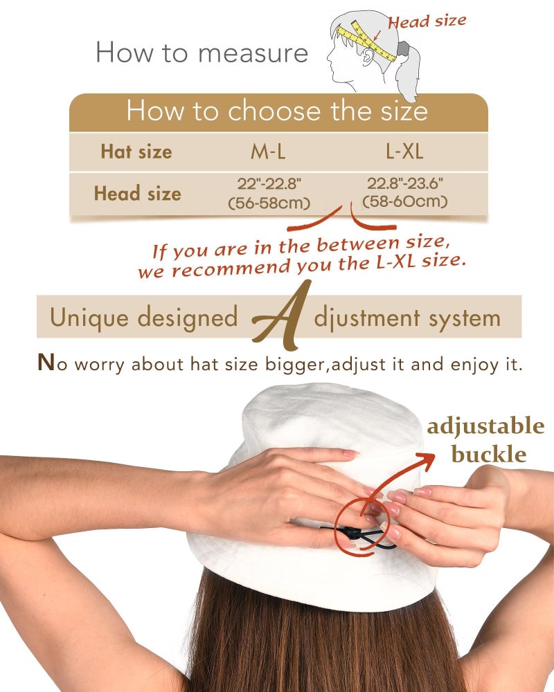 FURTALK Bucket Hats for Women Washed Cotton Packable Summer Beach Sun Hats Bucket Hat with Strings for Travel Black - Image 3