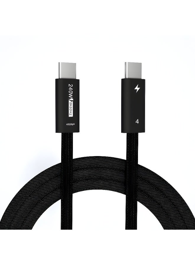 سيزمي ✦ كابل USB Thunderbolt 4 بسرعة 40Gbps وقدرة 240W | شحن فائق عبر EPR Power Delivery PD 3.1 | يدعم 8K@60Hz | USB4 Gen3 | متوافق مع iPhone 17/16/15 وSamsung وغيرها | بطول 1 متر | تصميم مضفّر + شريط تثبيت Hook-and-Loop - Image 2