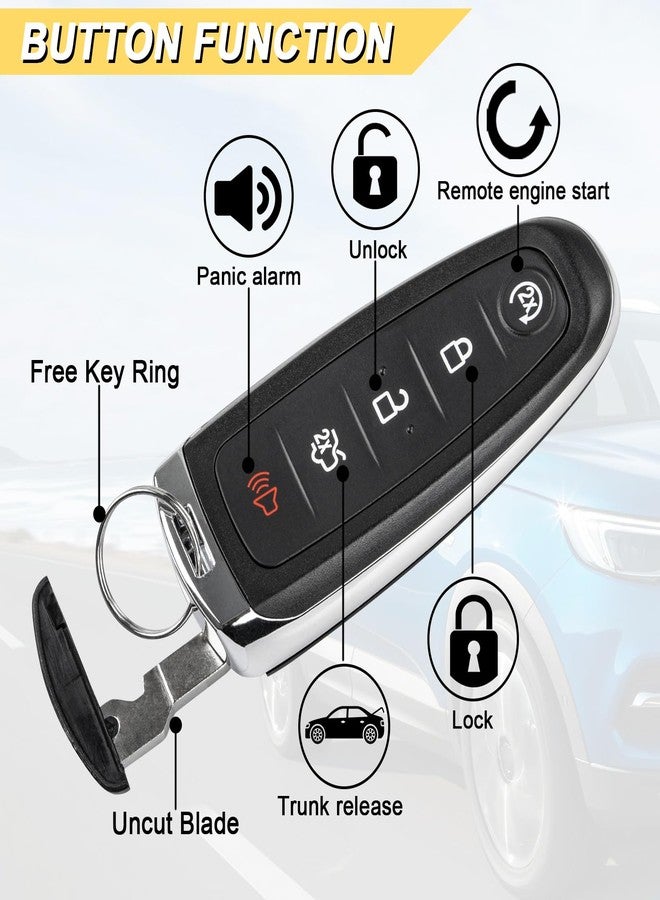 Vurkcy Key Fob Replacement for Ford Escape Focus SE Titanium BEV C-max ENERGI 2013-2019, Proximity Smart Keyless Entry Remote Control Start Key Fob, M3N5WY8609, 164-R7995 - Image 3