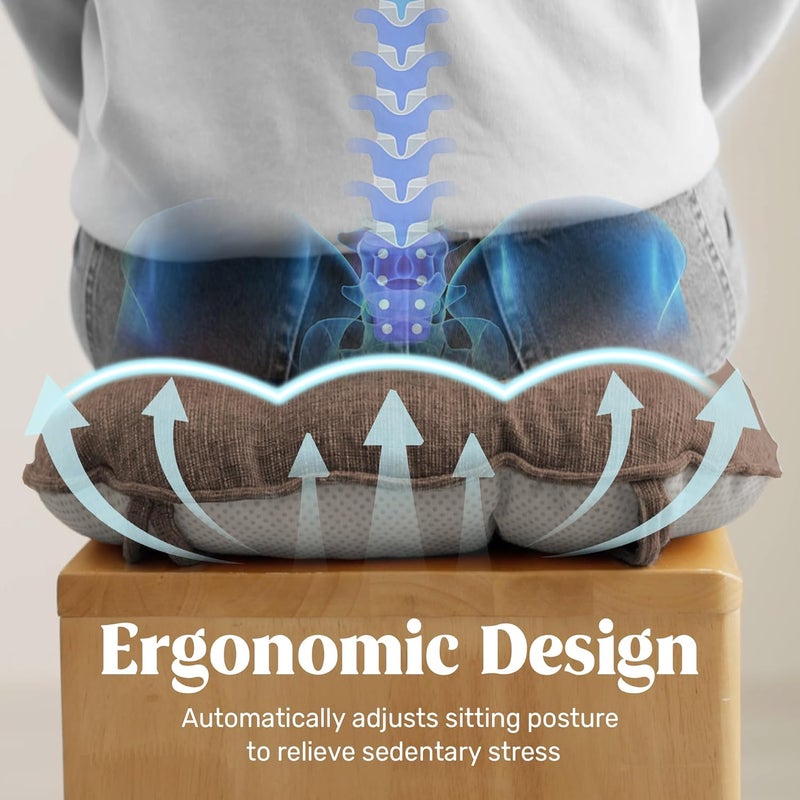 puredown ® Chair Cushions for Dining Chairs, Tufted Memory Foam Chair Pads with Non-Slip Backing, Kitchen Seat Cushions with Ties, Washable Seat Pad Set of 4, 15.5" x 15.5" x 4", Coffee - Image 4