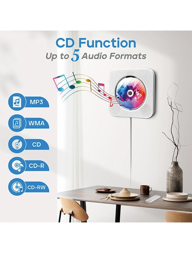 Generic - Wall CD Player with Speakers,  CD Players for Home, Bluetooth CD Player with Hi-Fi Stereo Sound,Remote Control,Supports CD/Bluetooth/FM Radio/U Disk/AUX/SD Card/Timer/Repeat,Black - Image 1