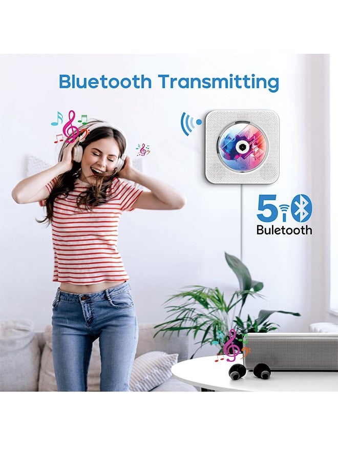 Generic - Wall CD Player with Speakers,  CD Players for Home, Bluetooth CD Player with Hi-Fi Stereo Sound,Remote Control,Supports CD/Bluetooth/FM Radio/U Disk/AUX/SD Card/Timer/Repeat,Black - Image 1