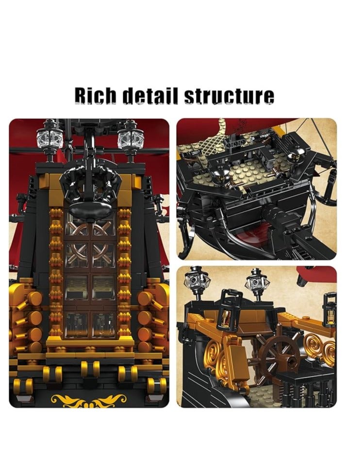 mould king 13109 Educational Pirate Ship Model Building Blocks Toy Kit, Pirate Ship Building Brick Sets, 3139 Pieces Large Red Set for Boys and Girls  - Image 3