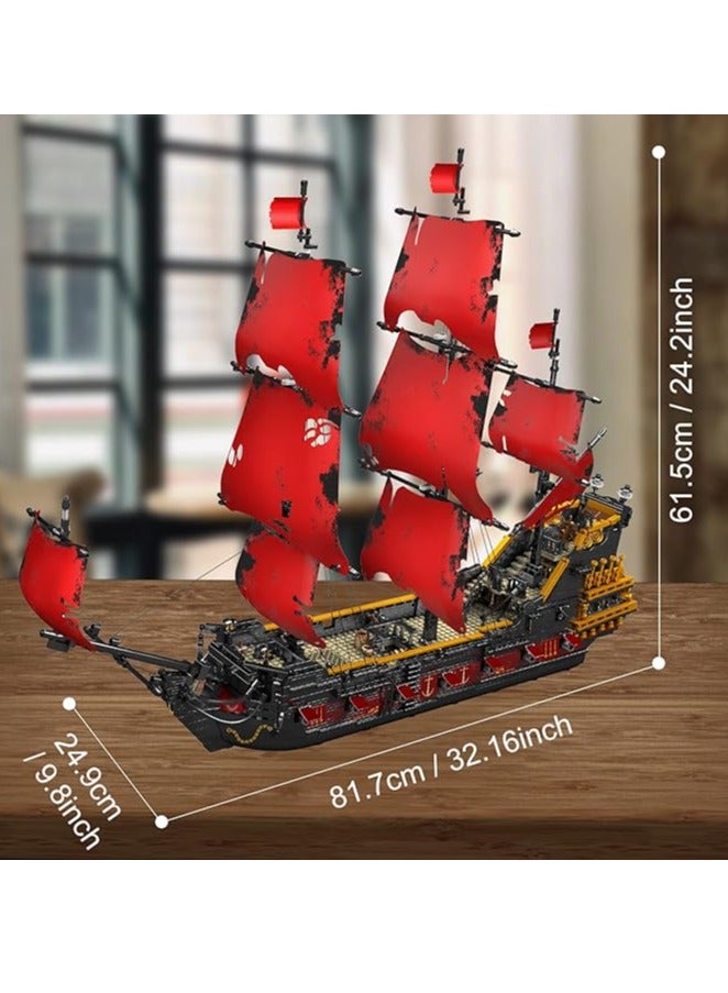 mould king 13109 Educational Pirate Ship Model Building Blocks Toy Kit, Pirate Ship Building Brick Sets, 3139 Pieces Large Red Set for Boys and Girls  - Image 4