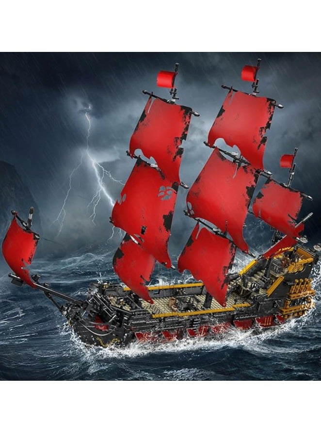 mould king 13109 Educational Pirate Ship Model Building Blocks Toy Kit, Pirate Ship Building Brick Sets, 3139 Pieces Large Red Set for Boys and Girls  - Image 2