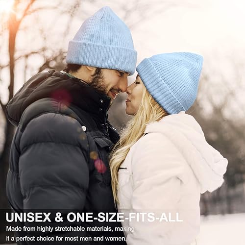 NORTHWIND Ribbed Winter Cap for Men and Women, Beanie Woolen Cap for Women, Winter Wear, Beanie Cap for Men, Woolen Cap for Man (Light Blue) - Image 4