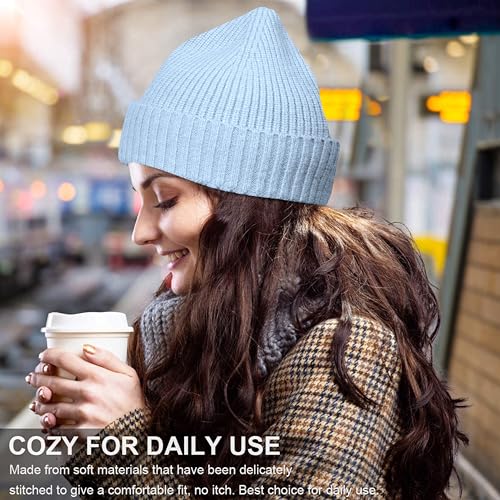 NORTHWIND Ribbed Winter Cap for Men and Women, Beanie Woolen Cap for Women, Winter Wear, Beanie Cap for Men, Woolen Cap for Man (Light Blue) - Image 3