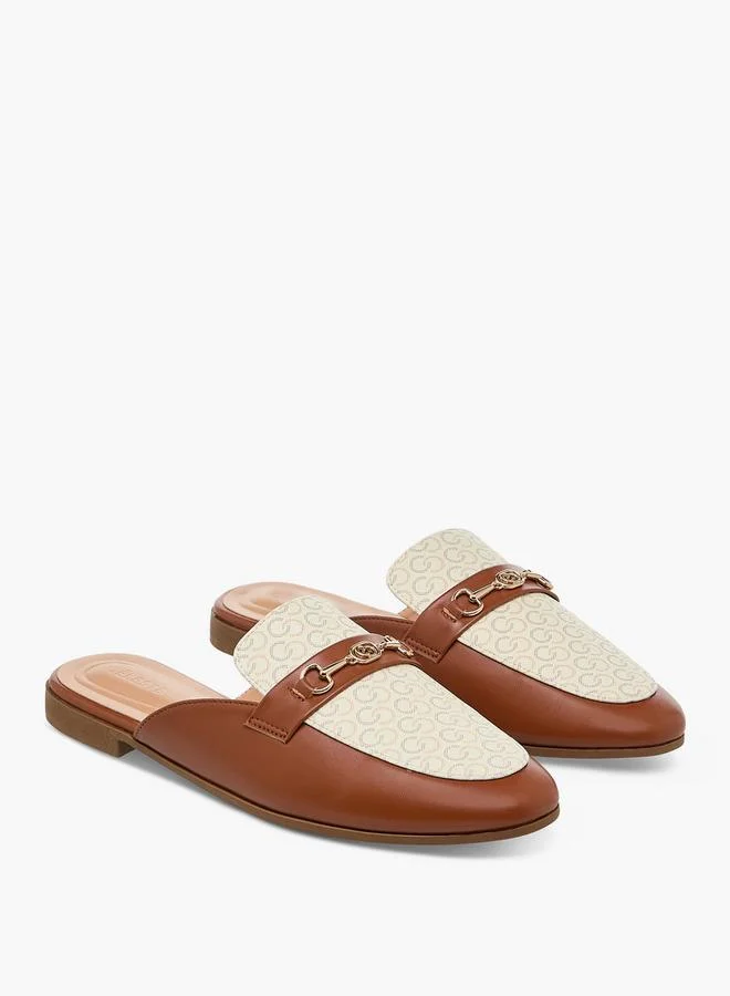 Celeste Women'S Monogram Print Slip-On Mules