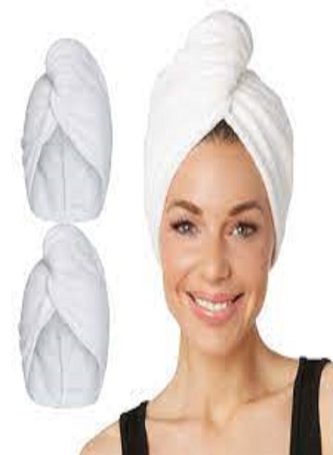 HOMESTAR Hair drying towel of the finest types cotton white color - Image 1