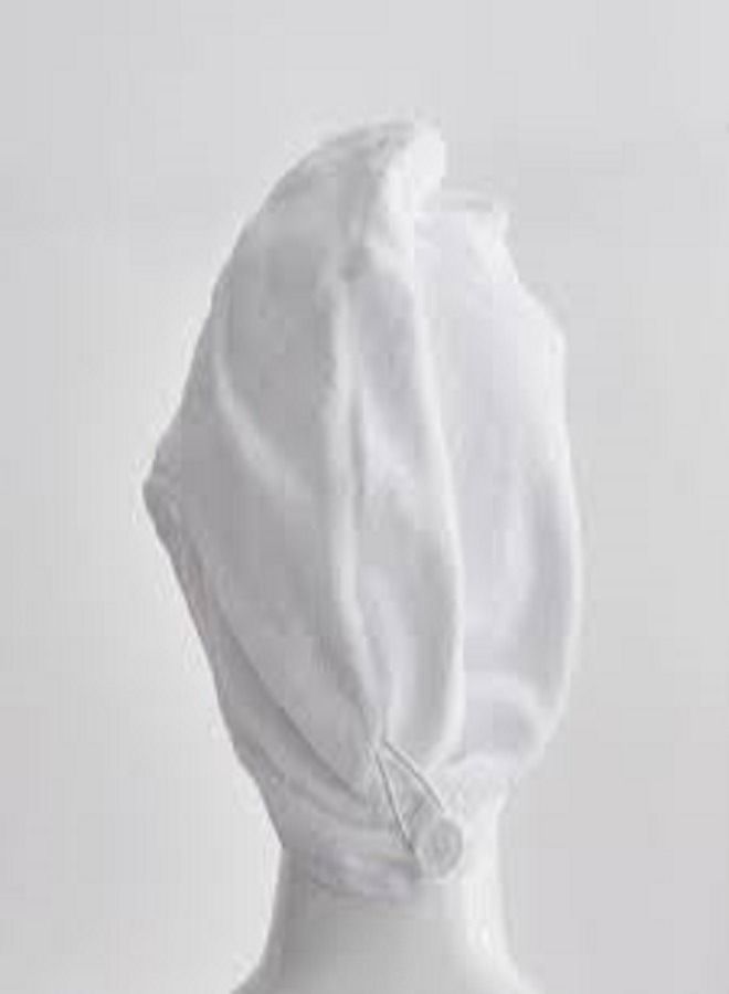 HOMESTAR Hair drying towel of the finest types cotton white color - Image 2