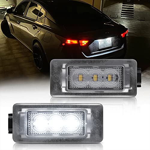 NSLUMO LED License Plate Lights Compatible w/ 2019-2021 Ni-ssan Altima Versa Sentra Rogue, OEM Led Number Lamps Replacement Canbus Error Free 6000K Xenon White Led Rear Tag Light Kit Assembly - Image 1