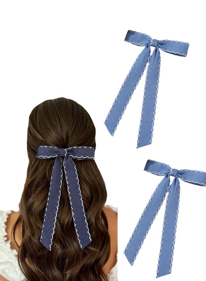 Take Two Set of 2 - Solid Bow Hair Clip - Image 3