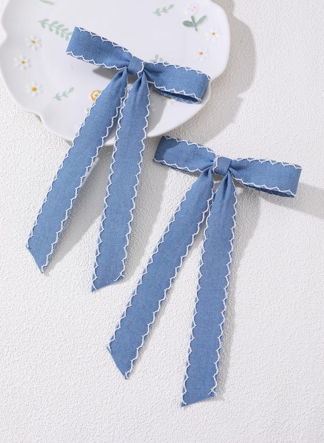 Take Two Set of 2 - Solid Bow Hair Clip - Image 1