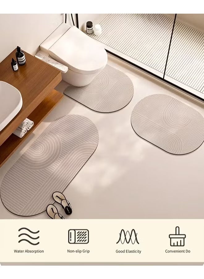 Aimayapet Bathroom Mat Non-slip Absorbent Floor Mat Non-slip Carpet for  Shower Sink & Toilet Floor Door Mat Quick Dry Bath Mat Washable Comfortable Bathroom Pad Silicone Non-slip Mat (55x60cm,Gray) - Image 5