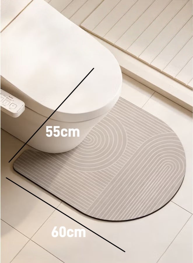 Aimayapet Bathroom Mat Non-slip Absorbent Floor Mat Non-slip Carpet for  Shower Sink & Toilet Floor Door Mat Quick Dry Bath Mat Washable Comfortable Bathroom Pad Silicone Non-slip Mat (55x60cm,Gray) - Image 2